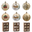 Chomik Набор из 6 золотых елочных шаров, 7 см, различные дизайны, BAI5799 - Home Club
