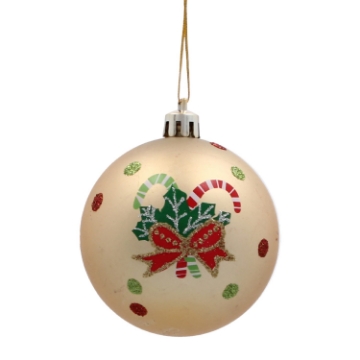 Chomik Набор из 6 золотых елочных шаров, 7 см, различные дизайны, BAI5799 - Home Club