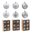 Chomik Набор из 6 серебряных елочных шаров, 7 см, различные дизайны, BAI5805 - Home Club