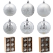 Chomik Набор из 6 серебряных елочных шаров, 8 см, различные дизайны, BAI5812 - Home Club