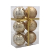 Chomik Набор из 6 золотых елочных шаров, 8 см, различные дизайны, BAI5829 - Home Club, изображение 3