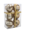 Chomik Набор из 6 золотых елочных шаров, 8 см, различные дизайны, BAI5829 - Home Club, изображение 6
