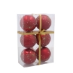 Chomik Kpl. 6 Різдвяних Бомбок Червоних 8 См, Різні Взори, BAI5836 - Home Club, зображення 4