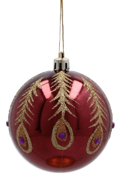Chomik Набор из 6 рождественских шаров бордового цвета, 8 см, различные дизайны, BAI5843 - Home Club
