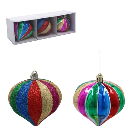 Chomik Набор из 3 елочных украшений - цветные серпантины 8 см, BIK7229 - Home Club