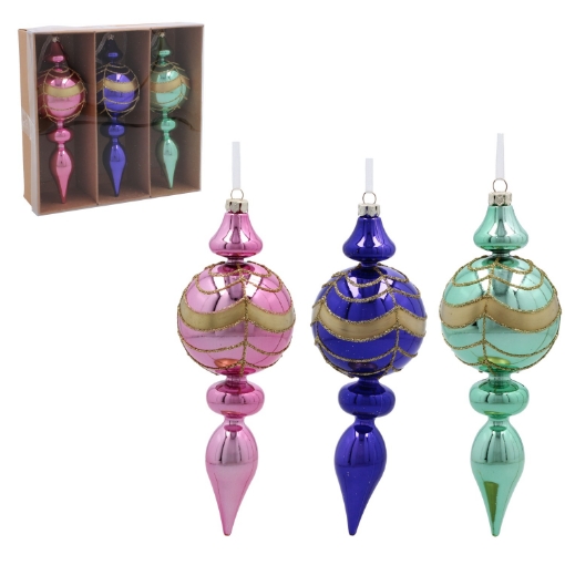Chomik Набор из 3 елочных украшений - шпилька, разноцветная, 17 см, BIK7342 - Home Club