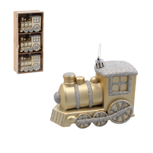 Chomik Кпл. 3 Ялинкові Прикраси - Потяг 10 См, BIK7359 - Home Club