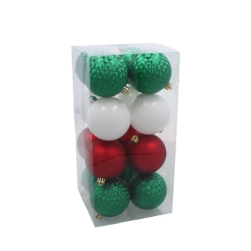 Chomik Набор из 16 шариков, 8 см, красный/зеленый/белый, GIF9872 - Home Club