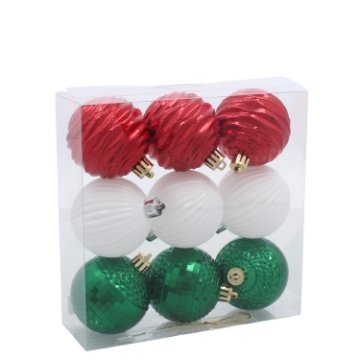 Chomik Набор из 9 шариков, 6 см, красный/зеленый/белый, GIF9926 - Home Club