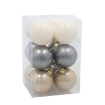 Chomik Набор из 12 шариков, 6 см, шампань/серый/белый, GIF9964 - Home Club, изображение 2