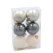 Chomik Набор из 6 шариков диаметром 6 см, цвета шампань/серый/белый, GIF9971 - Home Club, изображение 2