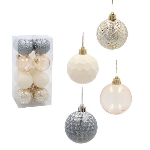 Chomik Набор из 16 шариков 6 см, шампань/серый/белый, GIF0004 - Home Club