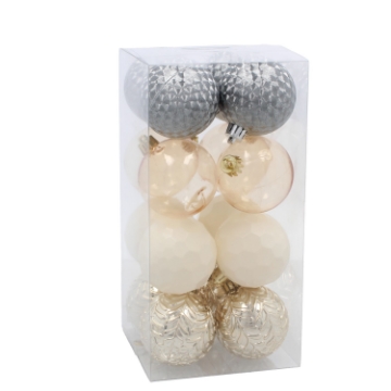 Chomik Набор из 16 шариков 6 см, шампань/серый/белый, GIF0004 - Home Club