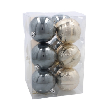 Chomik Набор из 12 шариков, 8 см, шампань/серый/белый, GIF0011 - Home Club