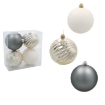 Chomik Набор из 4 шаров диаметром 10 см, цвета шампань/серый/белый, GIF0028 - Home Club