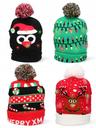 Chomik Святкова шапка Led - різні візерунки, SUN8637 - Home Club