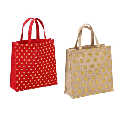 Chomik Ютовая Сумка 30 x 30 x 10 см В Красном Цвете / Натуральная, IKA6905 - Home Club