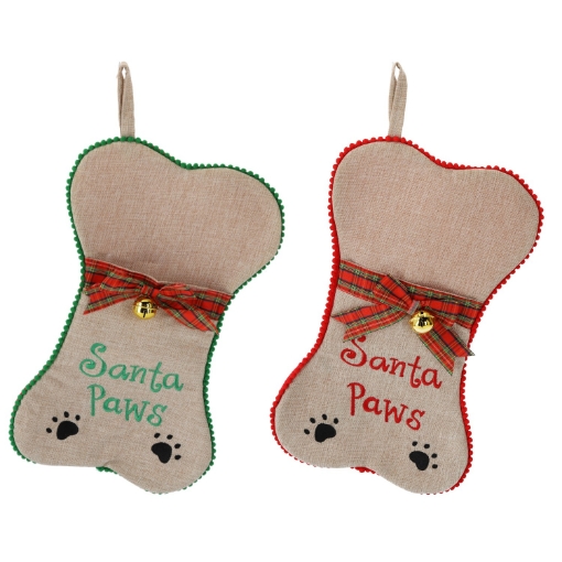 Chomik Прикраса Різдво. - Свято. Шкарпетка Для Тваринки Кістка Мікс Кольорів 24 x 41 См, SUN8556 - Home Club