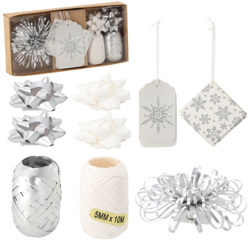 Chomik Святковий Набір Для Упаковки Подарунків - Срібний / Білий 12 Елем., TAS7571 - Home Club