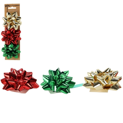 Chomik 3 Банта Для Упаковки Подарков - Красный / Золотой / Зеленый, TAS7670 - Home Club