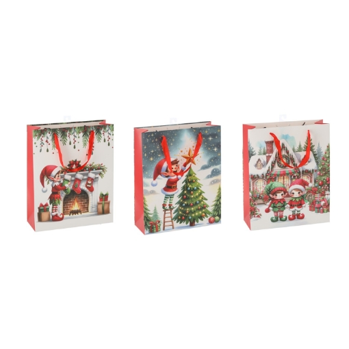 Chomik Скидочная Сумка «Рождественский Эльф» 26 x 32 x 10 см, различные дизайны, BAG6864 - Home Club