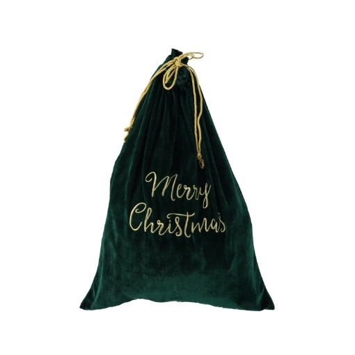 Chomik Сумка для подарков 50 x 70 см, зеленая, с надписью «Merry Christmas», ELF0240 - Home Club