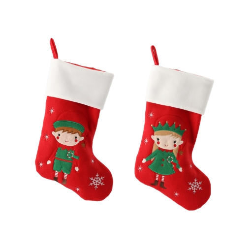 Chomik Святкова шкарпетка 46 см, червона, з різними візерунками, SUN0677 - Home Club