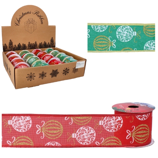 Chomik Праздничная Декоративная Лента 6,3 См X 2,7 М Елочные Игрочки Разных Цветов, TAS2268 - Home Club