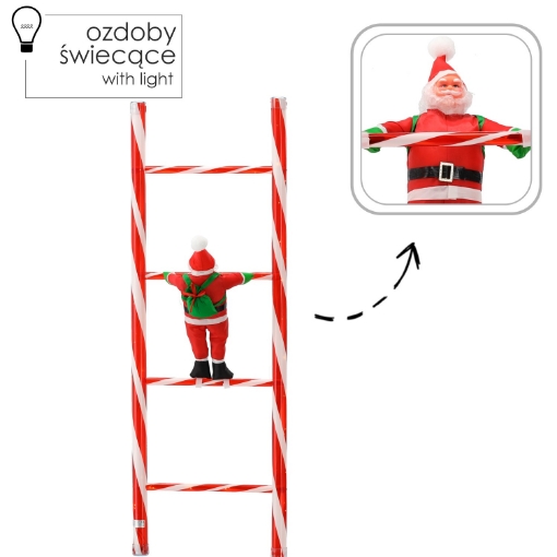 Chomik Санта Клаус На Лестнице 41 x 4 x 121 см Led, SOL7731 - Home Club