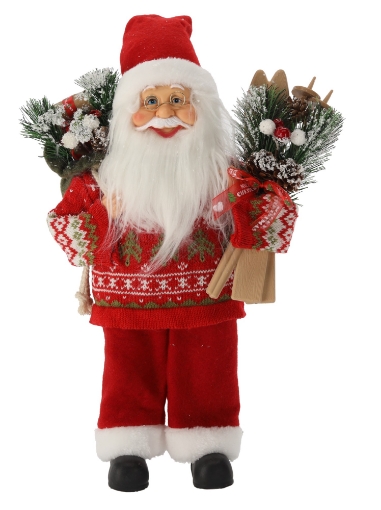 Chomik Санта Клаус Червоний Стоячий З Лижами 40 См, WAI8714 - Home Club