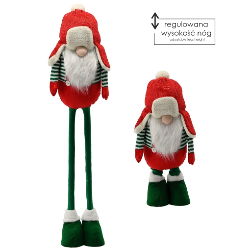 Chomik Праздничный Гном С Регулируемыми Ножками 65–117 См, Красно-Зеленый, TIA9698 - Home Club