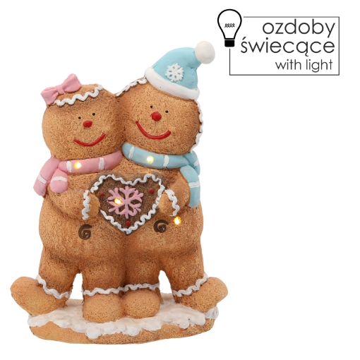 Chomik Фигурка Рождественская - Мальчик И Девочка Пирник Led 31,5 x 14,5 x 43 см, GOT5050 - Home Club