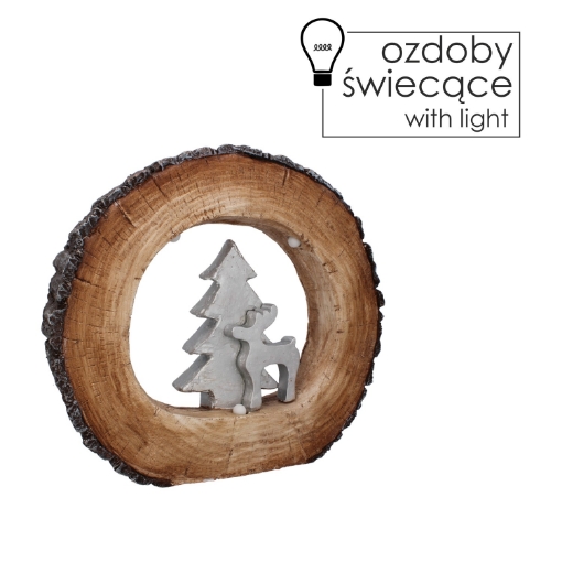 Chomik Фигурка Рождественская - Елка И Сельдечок На Стволе Led 38 x 7 x 34 Cm, GOT5142 - Home Club