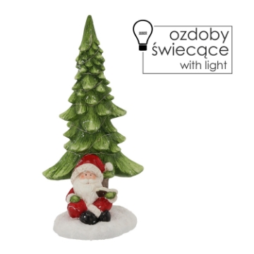 Chomik Фігурка Різдвяна – Санта Клаус З Ялинкою Led 19,5 x 20,5 x 43 См, GOT5159 - Home Club