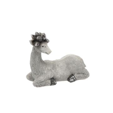 Chomik Фигурка Рождественская – Лежащий Серой Ренированный 17,5 x 8,5 x 15 См, GOT5180 - Home Club