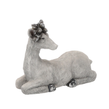 Chomik Фигурка Рождественская - Лежащий Серой Ренир 26,5 x 12 x 23 См, GOT5197 - Home Club