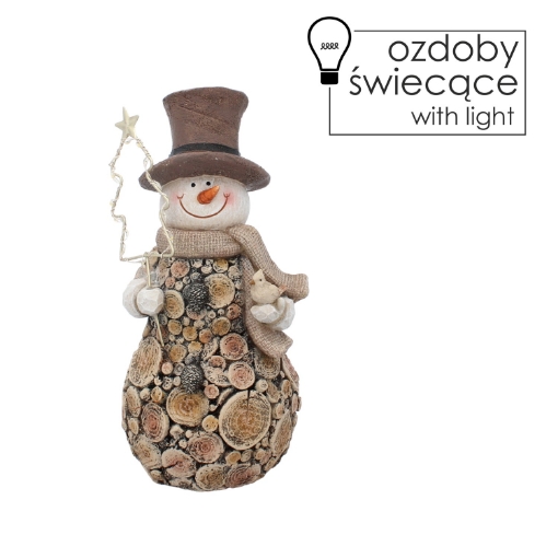 Chomik Фигурка Рождественская - Снежной Человек С Рождественской Елкой Led 15 x 12,5 x 27 см, GOT5326 - Home Club