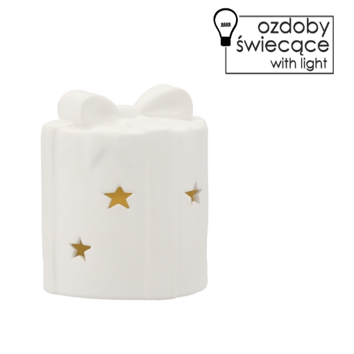 Chomik Фигурка Рождественская - Светящийся Подарок С Led 10 x 10 x 11,7 См, GOT5807 - Home Club