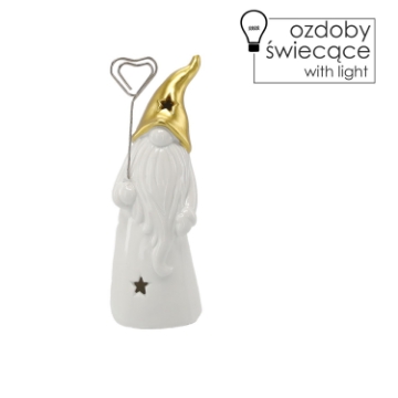 Chomik Фигурка Рождественская - Светящийся Гном С Led 6,5 x 5,5 x 13,5 См, GOT5814 - Home Club