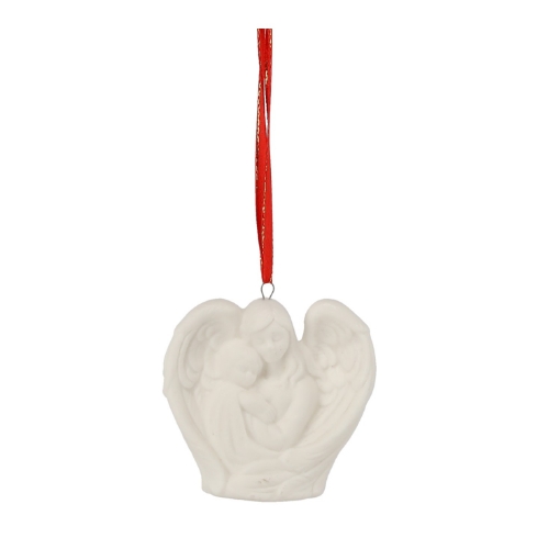 Chomik Керамическая Фигурка - Ангел С Крыльями С Подвеской, Белый, 7 См, SID1471 - Home Club