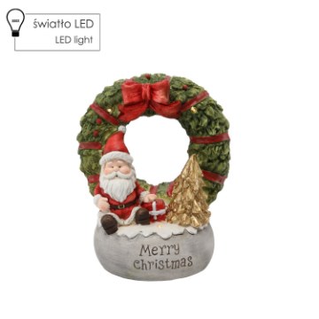Chomik Фигурка Рождественская - Венец С Миколаем "Merry Christmas" 22 X 21 X 40 См Led, GOT0875 - Home Club