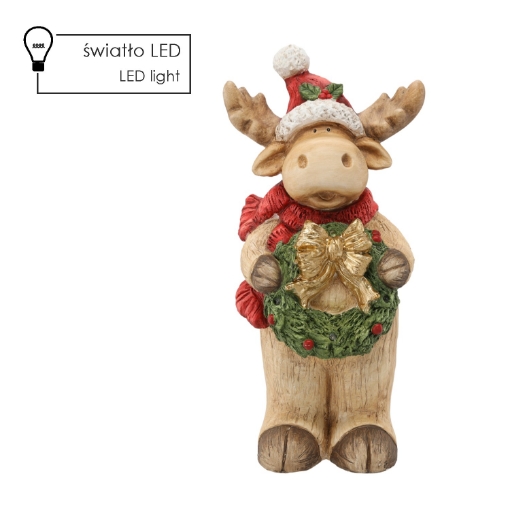 Chomik Фигурка Рождественская - Ренир С Венком 26 X 22 X 55 См Led, GOT0899 - Home Club