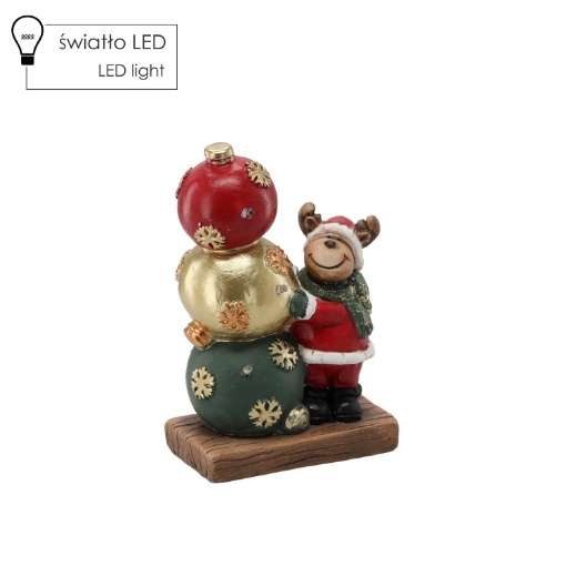 Chomik Фигурка Рождественская - Ренир С Бомбками 13,6 X 8 X 20,4 См Led, GOT1438 - Home Club
