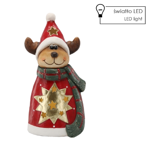 Chomik Фигурка Рождественская - Ренир С Звездками 21 X 18,7 X 40 См Led, GOT1469 - Home Club
