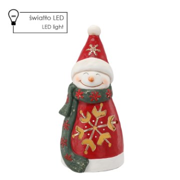 Chomik Фигурка Рождественская - Снежный Человек С Снежинкой 18,7 X 18 X 39,7 См Led, GOT1476 - Home Club