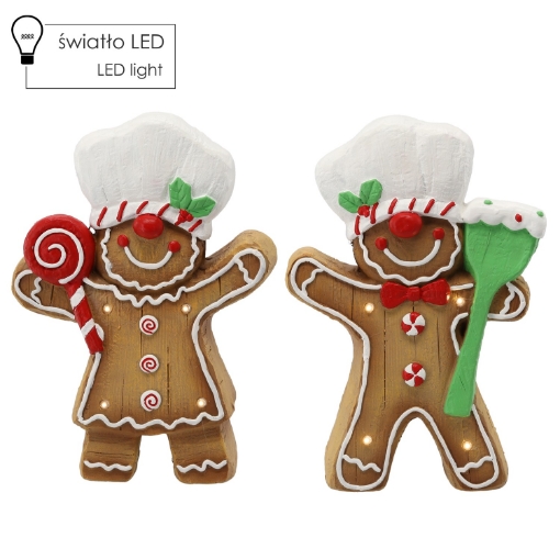 Chomik Фигурка Рождественская - Печеночный Человечек Мальчик/Девочка 25 X 9,5 X 35,5 См Led, GOT0950 - Home Club