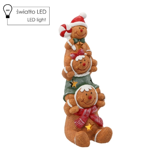 Chomik Фигурка Рождественская - Три Печеных Человечка 16 X 16 X 43 См Led, GOT0967 - Home Club