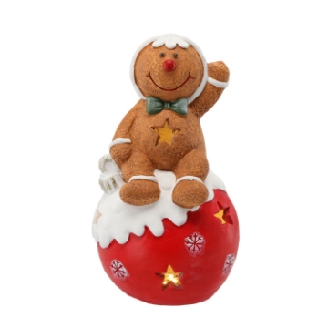 Chomik Фигурка Рождественская - Печеночный Человек, Сидящий На Бомбе 19 X 17 X 35 См Led, GOT0974 - Home Club