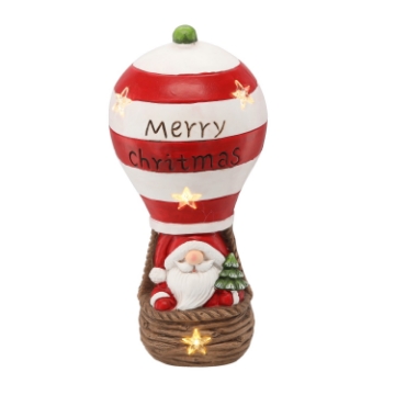 Chomik Фигурка Рождественская - Санта-Клаус В Воздушном Шаре 20 X 20 X 43 См С Светодиодами, GOT0998 - Home Club