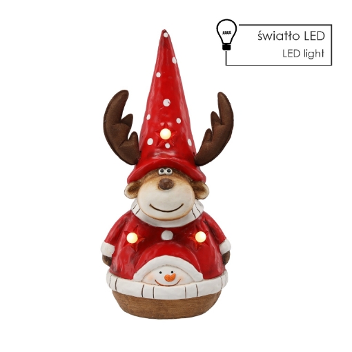 Chomik Фигурка Рождественская - Ренир В Шапке 26 X 16,5 X 48 См Led, GOT1070 - Home Club